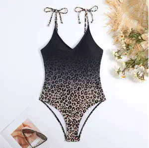 hot selling luxury designer good quality leopard print girls models one piece swimsuit women
