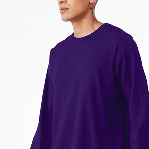 Camiseta lisa de manga larga de alta calidad para hombre, stock listo, tela de mezcla de algodón a granel, camisa para hombre, opción PERSONALIZADA disponible - Product Image 3