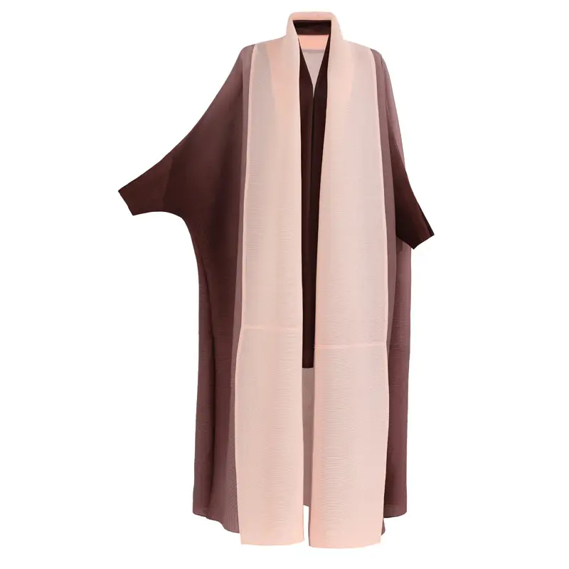 Vêtements islamiques Nouveaux modèles d'abaya 2023 Taille libre Ouvert Abayas Contraste Kimono Manteau Hiver Robe Abaya Femmes Robe Musulmane