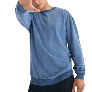 Sweat-shirt épais délavé à l'acide pour homme 300 GSM, style vintage streetwear, col rond, fabricant OEM personnalisé sous marque privée - Product Image 5