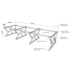 ขาโต๊ะเหล็กประกอบสำเร็จรูป KConcept 360x120 ซม. รุ่น HCKC013 - Product Image 3