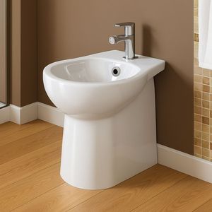 Pacco di Design da 1 con pavimento in ceramica bianca lucida anatra - Product Image 6