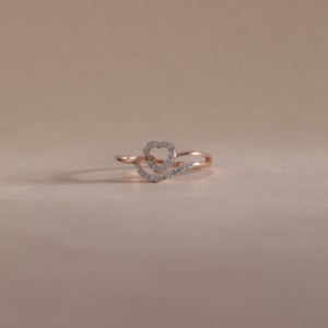 แหวนรูปหัวใจเคลือบทอง14K สินค้าใหม่ฉลองครบรอบแต่งงานแหวนหมั้นได้รับการรับรองมาตรฐาน IGI - Product Image 2