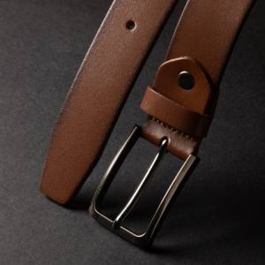 Ceinture en cuir véritable de qualité supérieure pour hommes de tous les jours accessoire de style décontracté intemporel alliage durable construit pour la force qualité fiable - Product Image 1