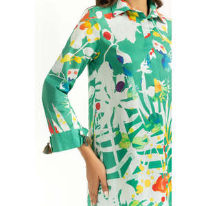 Ensemble Coordonné IPST-55034 en Crêpe Imprimé Effet Croisé, Tenue Décontractée 2 Pièces avec Short et Manches Trois-Quarts, Tailles XS à 3XL pour Printemps/Été - Product Image 5