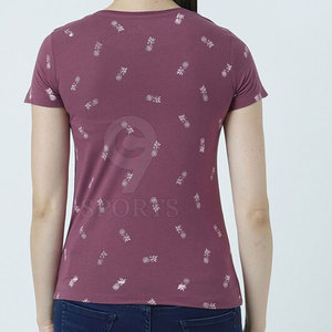 Camiseta estampada de cuello redondo de alta calidad para mujer, Material de algodón ecológico a la moda - Product Image 4