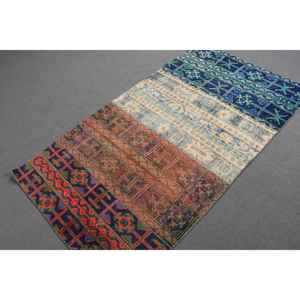 Alfombra Decorativa Vintage de 3.2x5.7 pies (98x175 cm), Alfombra Marroquí Azul Turco - Product Image 3