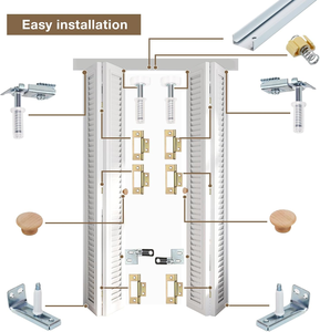 プレミアム品質 軽量 スムーズなスライド式 室内用鉄製 FSC CE認証 長持ちする二枚折り戸金具キット - Product Image 4
