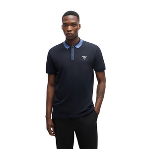 Nouveau polo mode pour hommes t-shirt coupe ajustée polo en coton à manches courtes avec col contrasté et logo haut décontracté streetwear - Product Image 1