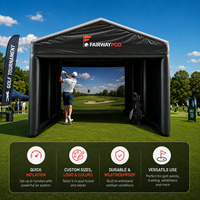 Tente de simulateur de golf gonflable personnalisée pour événements, tournois et entraînements |   Abri de pratique de golf à gonflage rapide
