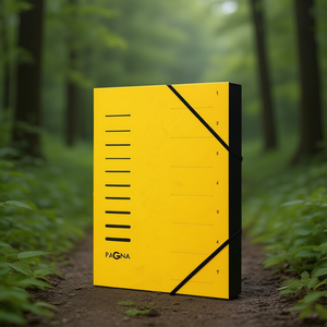 PAGNA DIN <b>A4</b> 240g/m Yellow Color Filing <b>Folder</b> Pressed Chipboard with 7 Black Compartments - Product Image 3