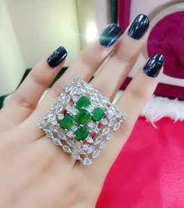 Monalisa moda forma cuadrada latón fiesta anillo personalizable a granel joyería de moda para mujeres y niñas - Product Image 4