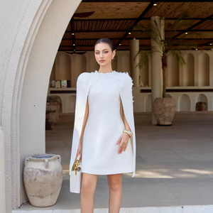 Vestido Blanco de Primavera de Primera Calidad a Buen Precio OEM ODM _ Minivestido Blanco con Capa, Marca Local de Vietnam - Product Image 1