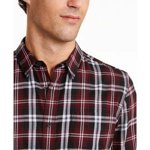 Camicia Casual da Uomo American Rag Gabe a Quadri Rossa Taglia Media Antipiega in Flanella con Colletto a Cappuccio Maniche Corte e Lunghe per l'Autunno - Product Image 3