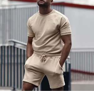 Nuevos conjuntos de pantalones cortos para hombre, camiseta de manga corta, pantalones cortos, conjuntos de chándal masculino sólido, ropa para hombre, conjuntos de 2 piezas - Product Image 1