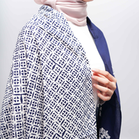 Tela Batik estampada con motivo de ciudad antigua de Semarang azul, producto de Indonesia de Setitik Culturware