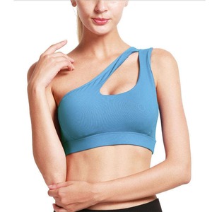 Sujetador Deportivo de Un Hombro para Mujer, Top de Fitness, Yoga, Diseño Corto, Soporte Medio, Ropa Deportiva, Sin Costuras, Transpirable - Product Image 3