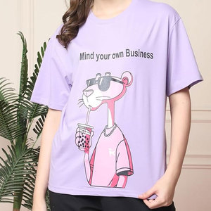 เสื้อยืดแขนสั้นสำหรับผู้หญิงผ้าฝ้าย100% พิมพ์ลายออกแบบได้ตามที่ต้องการ - Product Image 3