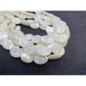 Chaîne de perles de coquillage ovales facettées - Perles en vrac - Product Image 3