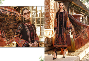 Heavy Faux Georgette con trabajo de bordado con traje de trabajo de secuencia para venta en línea - Product Image 5