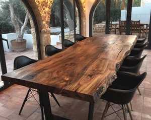 Modern Rustic <b>Wood</b> <b>Table</b> Handmade Solid <b>Wood</b> <b>Dining</b> Furniture for Country Home Decor Wooden Farmhouse Kitchen <b>Table</b> for Kitchen - Product Image 3