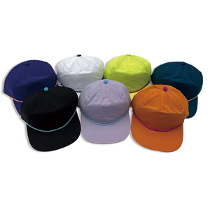 Gorra de Béisbol Unisex de 5 Paneles con Cuerda, Logotipo Personalizado, Visera Plana, Sin Estructura, Gorras Impermeables con Cierre a Presión, Deportivas, para Exteriores, Bordado 3D - Product Image 1