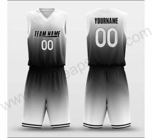 Uniforme de basket-ball personnalisé avec nom d'équipe imprimé par sublimation, taille plus, séchage rapide, léger, 100% polyester, unisexe - Product Image 1