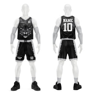 Ensemble de maillots de basket-ball pour hommes, respirant, grande taille, design uni personnalisé, 100% polyester, prix bas - Product Image 3