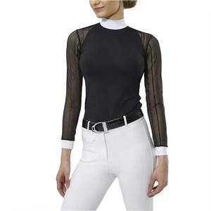 Camisa Ecuestre Transpirable de Manga Larga para Mujer, Capa Base para Montar a Caballo, Diseño Personalizado, Camisas Ecuestres para Mujer - Product Image 4
