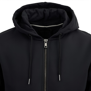 Veste à capuche zippée en polyester/nylon, sweat-shirt polaire confortable avec fermeture éclair, design brodé, options d'étiquettes personnalisées OEM/ODM - Product Image 6