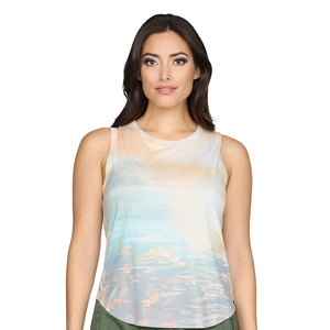 Débardeur personnalisé à sublimation, col montant, sans manches, imprimé floral, coupe ajustée, extensible, décontracté, mode estivale pour femme - Product Image 4