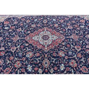 Alfombra vintage extragrande de 9.5x15.8 pies (291x481 cm), alfombra turca azul con lunares - Product Image 5