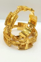 Ensemble de 2 bracelets pour femmes plaqués or 24 carats de Dubaï, de haute qualité, populaires, économiques, 3 GRM, accessoire de mode