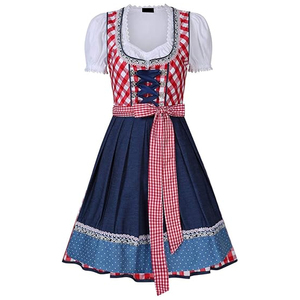 Dirndl más nuevas mujeres bávaro Oktoberfest disfraces Dirndl vestido bávaro mujeres usan Drindl Mini A-Line Drindl vestido - Product Image 5