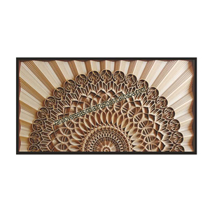 Paneles MDF montados en la pared de alta calidad al por mayor, diseño Mandala cortado con láser, detalles de madera multicapa para decoración de sala de estar - Product Image 5