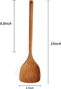 Metier Top Leading Spatule de cuisine en bois conçue Spatule essentielle de cuisine avec longue poignée lisse Batterie de cuisine par glowin fashion - Product Image 2