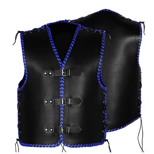 Gilet de moto en cuir de vachette véritable pour homme, personnalisable, de haute qualité, coupe-vent, grande taille, imperméable - Product Image 1