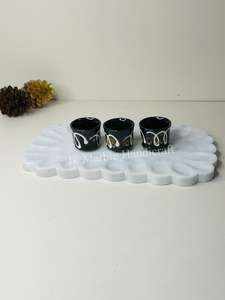 Wholesale High Quality White Marble Tray Handmade Pure Natural <b>Stone</b> <b>Crafts</b> Beautiful Flower for Home Hotel Decoration Polished - Product Image 2