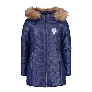 UNIQUE GYM WEAR Blouson matelassé en toile imperméable écologique pour femme, col amovible, capuche, fermeture éclair, longueur standard - Product Image 5