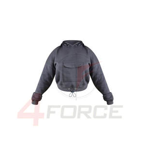 Women's Cotton Terry Printed Pullover <b>Hoodie</b> Solid Casual Front Drop Shoulder Sweatshirt Street Wear <b>Gym</b> Fashion for Winter - Product Image 5