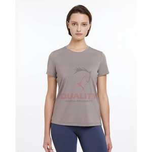 Camiseta de equitación transpirable ligera, Top ecuestre que absorbe la humedad, ropa atlética elegante de secado rápido, tops de entrenamiento de tela elástica - Product Image 1