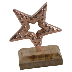 2022 Nueva gama cobre estrella antigua adornos navideños Base de madera Natural adornos navideños para decoración del hogar y regalos - Product Image 6