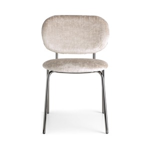 Upholstered <b>Dining</b> <b>Chair</b> with Painted Metal Frame, Fabric Seat and Backrest - Product Image 6