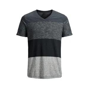 Premium quality 2024 men's v- neck t shirt quick dry breathable men's v- neck t shirt half sleeve custom logo oem service