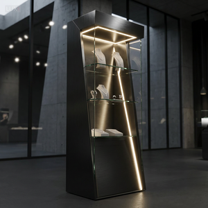 Vitrine de luxe moderne en verre trempé avec éclairage LED, personnalisée, pour bijoux dans les centres commerciaux de luxe - Product Image 2