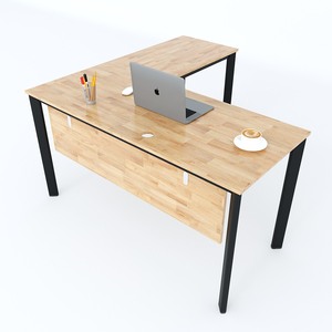 HBOV015-Escritorio Minimalista Contemporáneo en Forma de L, 140x140mm, Sistema Oval Concept, Patas Ensambladas, Muebles de Oficina para Dormitorio - Product Image 1