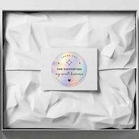 Rollo de Etiquetas Adhesivas Iridiscentes con Holograma de Agradecimiento, Etiquetas de Sellado de Papel Metálico Impermeables Personalizadas para Empaquetado de Marca, Promoción, Suministro al por Mayor