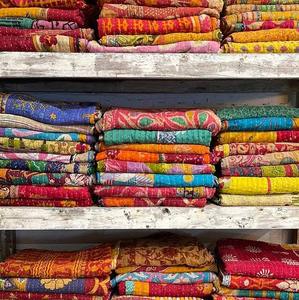 Wholesale Lot of <b>Indian</b> Vintage Kantha <b>Quilt</b> Handmade Throw Reversible Blanket Bedspread Cotton Fabric, Recycled Cotton Kantha - Product Image 2