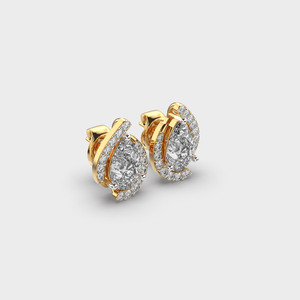 Pendientes de Diamantes con Halo en Forma de Pera Personalizados, Oro Rosa/Amarillo/Blanco de 14k, Certificados por IGI, Chapados en Rodio, Joyería Fina de Lujo, Regalo - Product Image 2