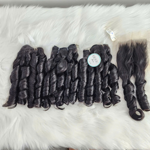 มัดผมแบบใสสีธรรมชาติแบบคู่ปิดได้ผมลอนแบบหนา16นิ้ว - Product Image 4